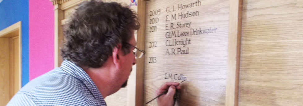 Honours board signwriting Shropshire UK professional hand written signs by Field Signs Shropshire 