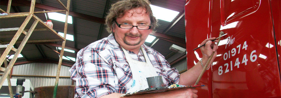 Vehicle signwriting Shropshire a fleet of trucks to a car van vintage vehicle professional vehicle signwriting UK Field Signs signwriters vehicle signwriting UK